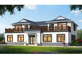 好看又簡單二層仿古中式四合院樓房設計圖