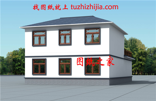 二層新中式帶連廊及下沉庭院獨棟別墅設計圖