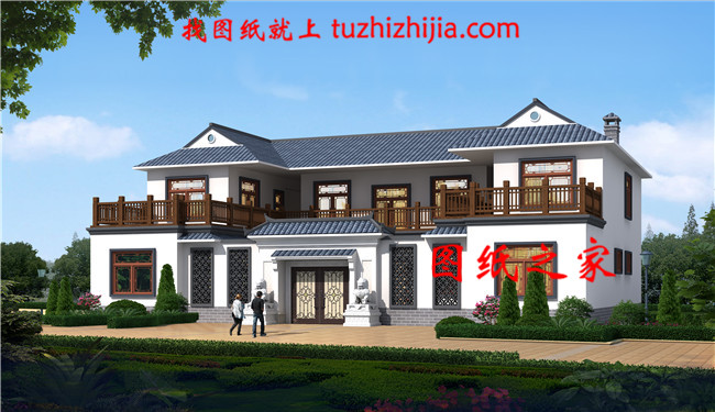 中式帶雙車位二層自建別墅