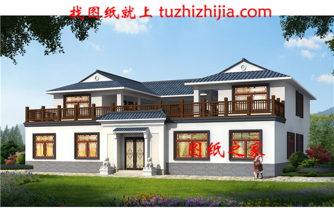 好看又簡單二層仿古中式四合院樓房設計圖