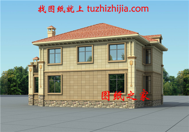 帶車庫二層現代歐式小別墅設計圖