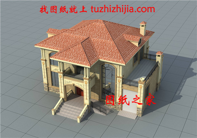 帶車庫二層現代歐式小別墅設計圖