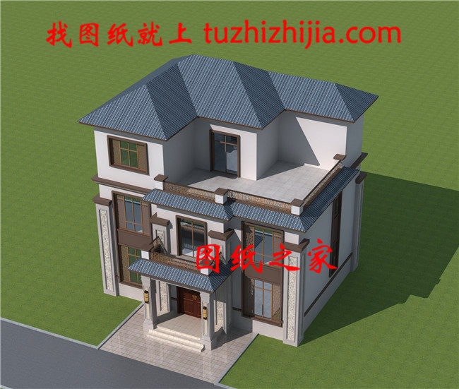 110平方米新農(nóng)村三層房屋設(shè)計(jì)圖,含外觀效果圖