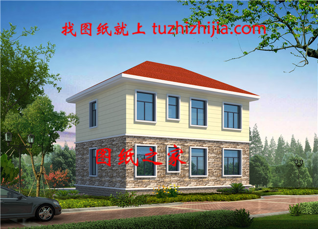 新農村二層房屋設計圖紙(全套建筑施工圖紙+外觀效果圖)