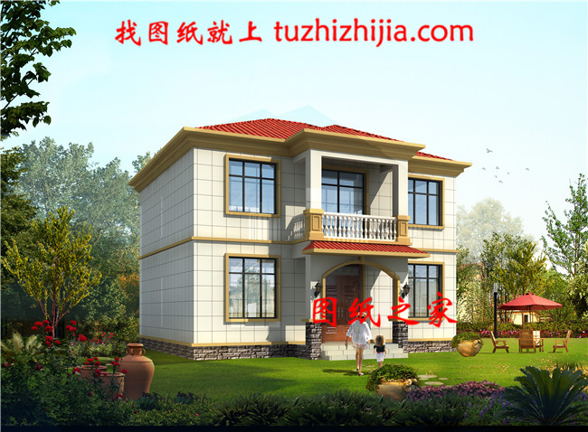 農(nóng)村二層樓房設(shè)計圖紙，含全套設(shè)計方案（施工圖+效果圖)