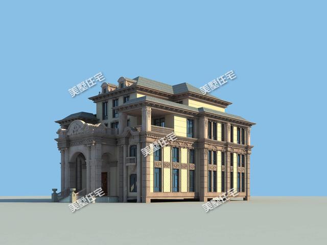 這棟歐式別墅設計圖十分豪氣，造型精美，建成似城堡，美呆了！