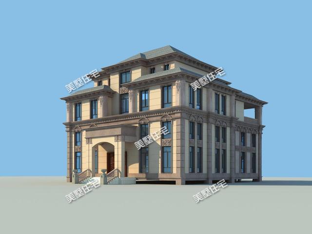 這棟歐式別墅設計圖十分豪氣，造型精美，建成似城堡，美呆了！