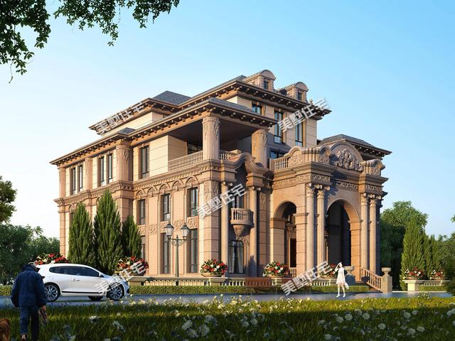 這棟歐式別墅設計圖十分豪氣，造型精美，建成似城堡，美呆了！