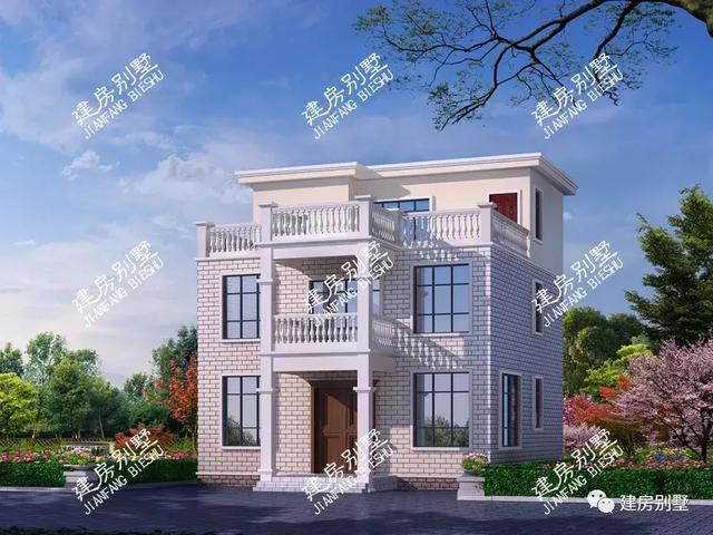 兩款平屋面的自建房設計圖，展現出鄉村別墅的絢麗風采