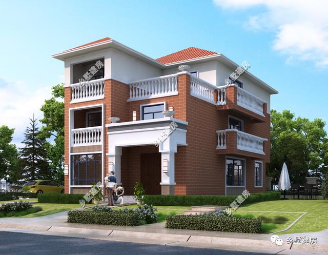 開間小的農村三層別墅設計圖，經典沉穩不失大氣，最適合農村建造