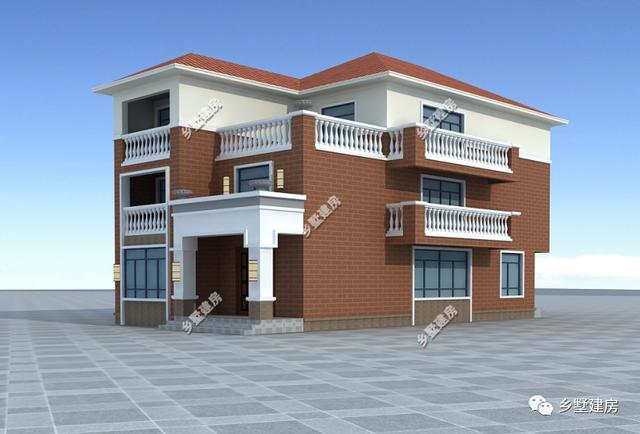 開間小的農村三層別墅設計圖，經典沉穩不失大氣，最適合農村建造