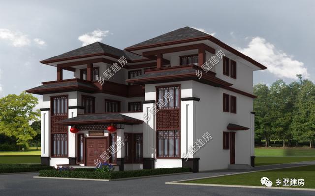 新中式風格農村自建別墅設計圖，充分展示了中國風建筑的魅力
