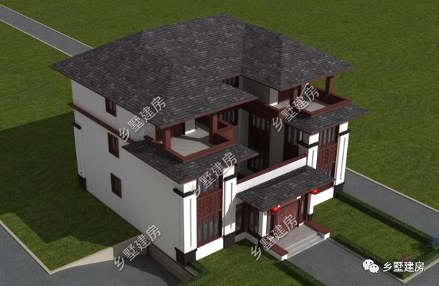 新中式風格農村自建別墅設計圖，充分展示了中國風建筑的魅力