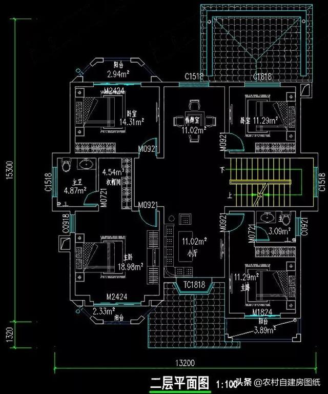 占地150平方米的三層農村別墅設計圖，帶柴火灶和壁爐
