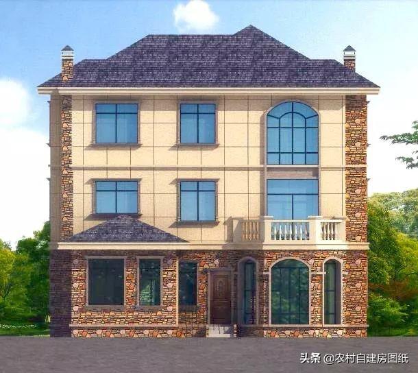 占地150平方米的三層農村別墅設計圖，帶柴火灶和壁爐