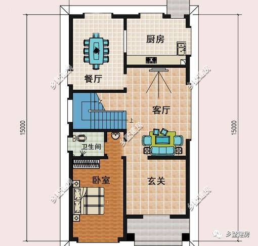 小開間農(nóng)村自建三層別墅設(shè)計(jì)圖，這款別墅即可滿足你的需求