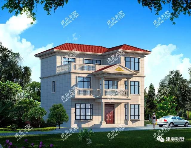 兩款帶堂屋三層自建房設計圖，第一棟35萬就能建，第二棟是豪宅