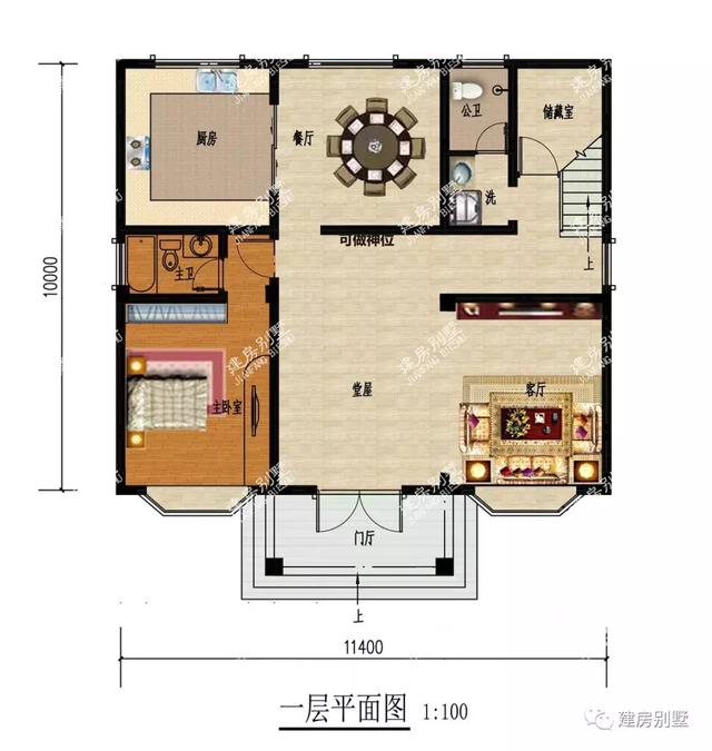 兩款帶堂屋三層自建房設計圖，第一棟35萬就能建，第二棟是豪宅
