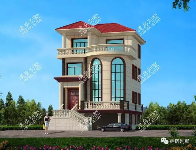 兩棟帶架空層設計的自建房設計圖，面寬小也很氣派