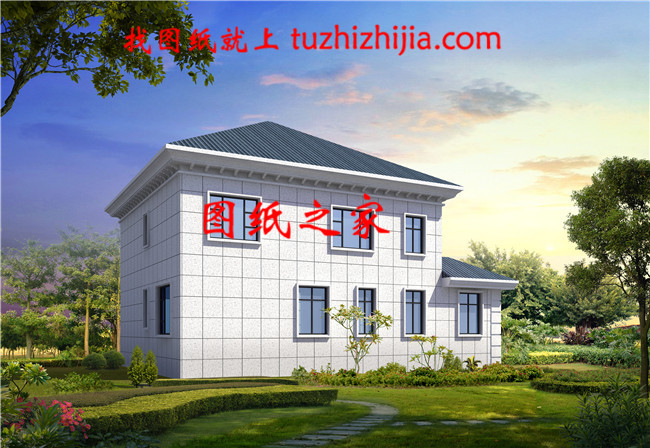 170平方米農村二層房屋設計施工圖，外觀圖時尚、好看