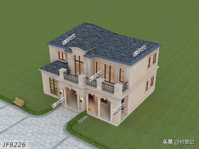 二層法式別墅設計圖，13×11米，從整體上營造出一種田園之氣