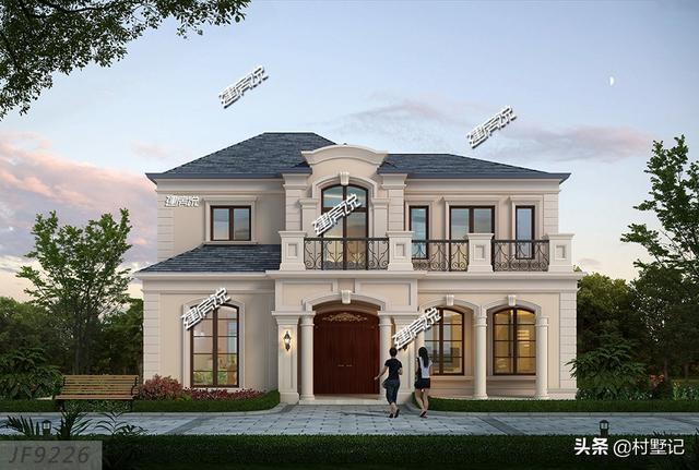 二層法式別墅設計圖，13×11米，從整體上營造出一種田園之氣