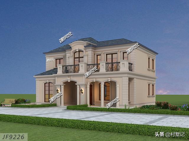 二層法式別墅設計圖，13×11米，從整體上營造出一種田園之氣