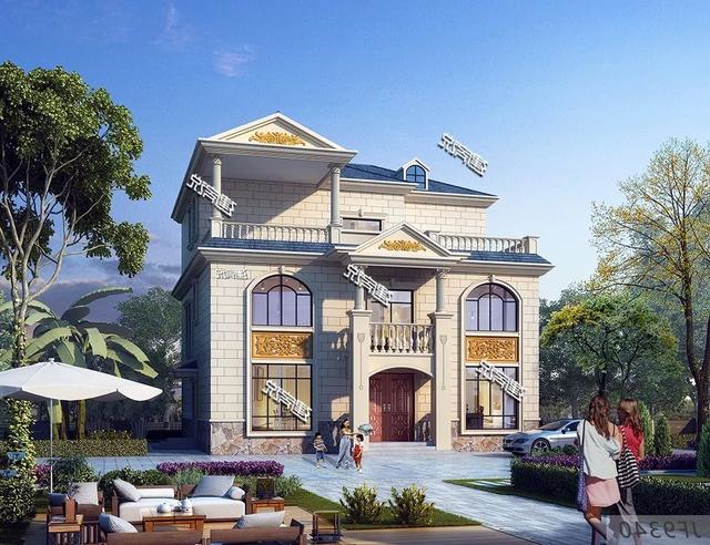 三層歐式別墅設計圖，建一套過很久都不會過時