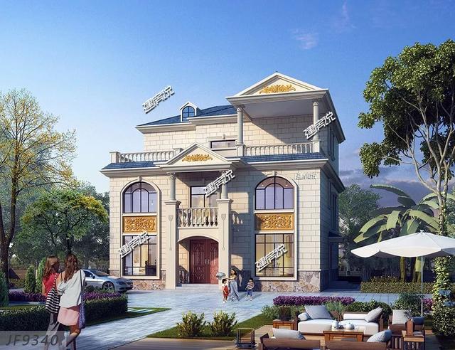 三層歐式別墅設計圖，建一套過很久都不會過時