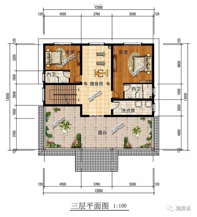 三層歐式別墅設計圖，建一套過很久都不會過時