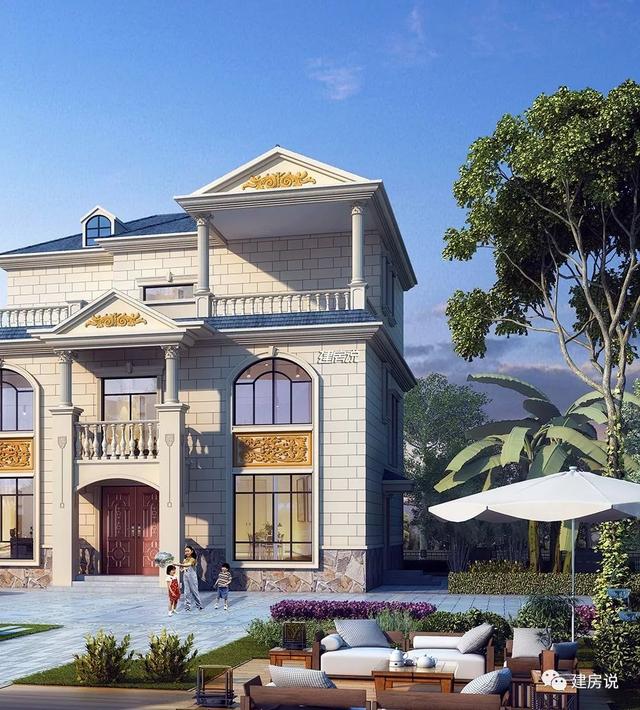 三層歐式別墅設計圖，建一套過很久都不會過時