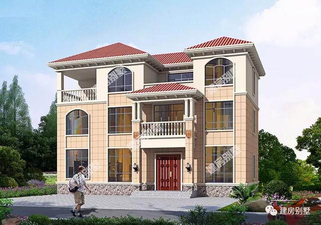 15.9x10.2米的兩棟農村自建房設計圖，第一棟帶大露臺，第二棟配車庫