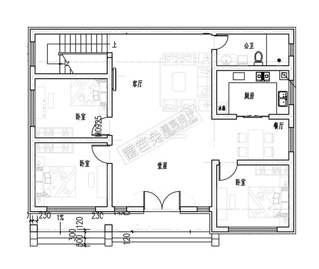 兩層的新農村自建房別墅設計圖，外觀精美，戶型實用