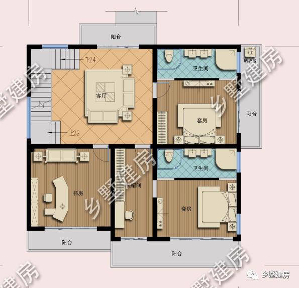 現代時尚風格三層農村別墅設計圖，外觀時尚靚麗，布局實用合理