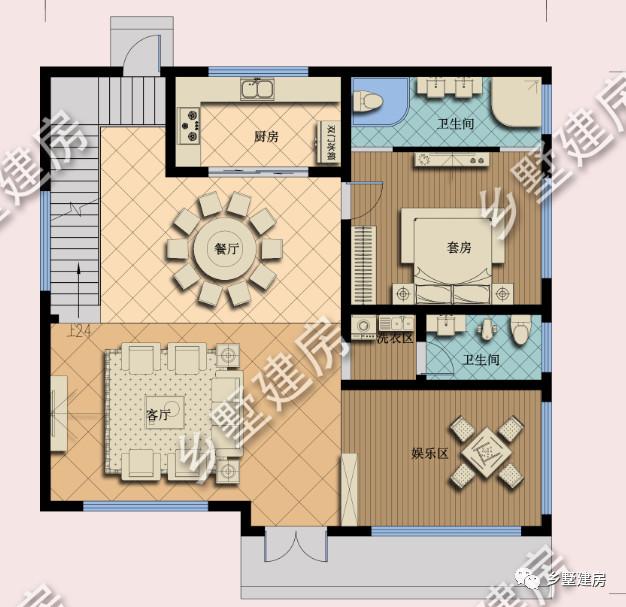 現代時尚風格三層農村別墅設計圖，外觀時尚靚麗，布局實用合理