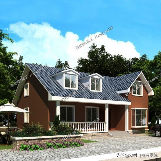 3款一層半農(nóng)村別墅計(jì)圖，設(shè)計(jì)造型別致，取材簡單，易于建造。