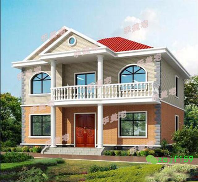 130平米農村二層別墅施工圖及效果圖，簡約經濟