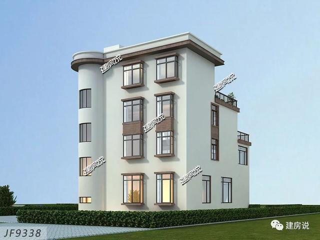 四層現代別墅設計圖，132平左右，別墅外觀是非常清新自然