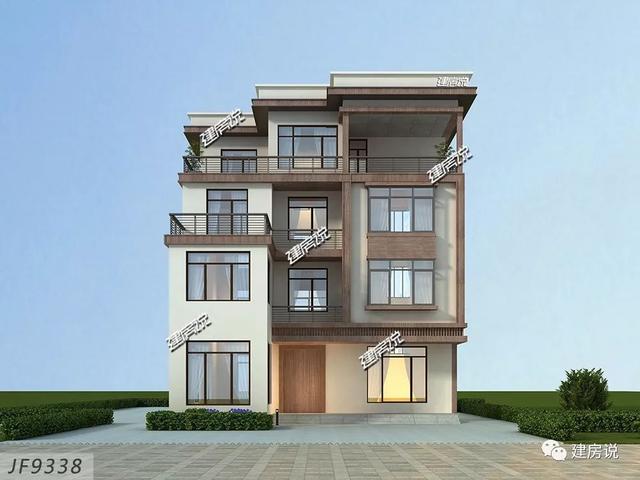 四層現代別墅設計圖，132平左右，別墅外觀是非常清新自然