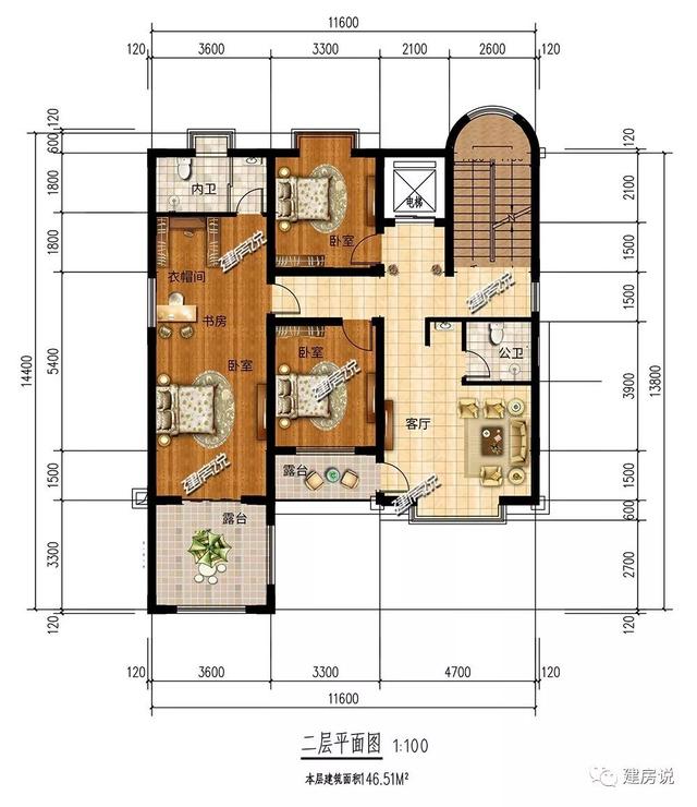 四層現代別墅設計圖，132平左右，別墅外觀是非常清新自然