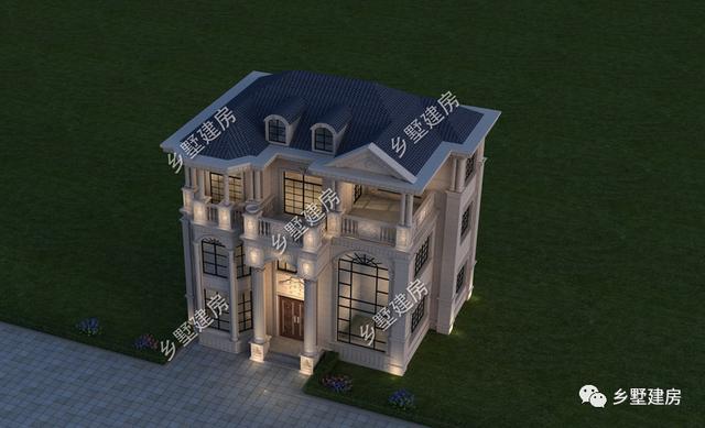 農村自建歐式別墅設計圖，占地不大，戶型方方正正，自帶豪宅既視感。