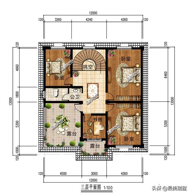 開間12米的別墅設(shè)計圖，非常具有參考價值，圖紙收藏起來，建房用得上