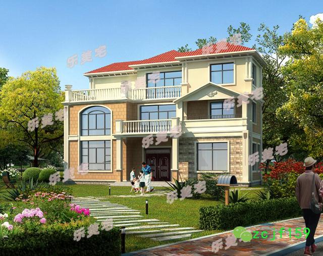 分享一款帶躍層設計的四層別墅戶型圖，農村、鄉鎮上都適合建筑