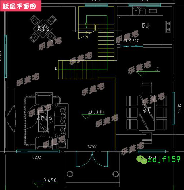 分享一款帶躍層設計的四層別墅戶型圖，農村、鄉鎮上都適合建筑