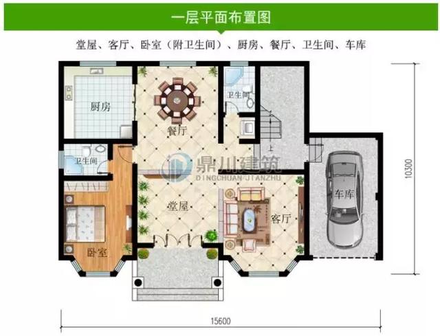 8款面寬15米的農村別墅設計圖，第1棟中式風格，第3棟帶車庫