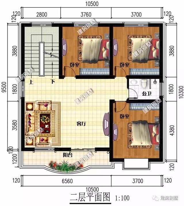 兩款面寬10.5米的四層農(nóng)村別墅設(shè)計(jì)圖，都是很適合在老家建的房子