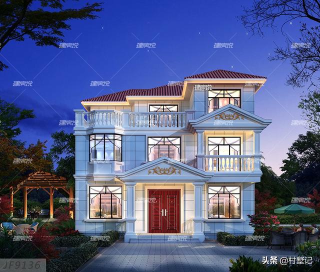 5款農村自建別墅設計圖，每款都帶車庫，二層和三層任你選擇