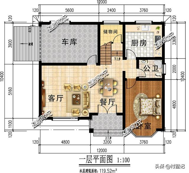 5款農村自建別墅設計圖，每款都帶車庫，二層和三層任你選擇