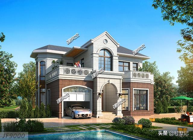 5款農村自建別墅設計圖，每款都帶車庫，二層和三層任你選擇