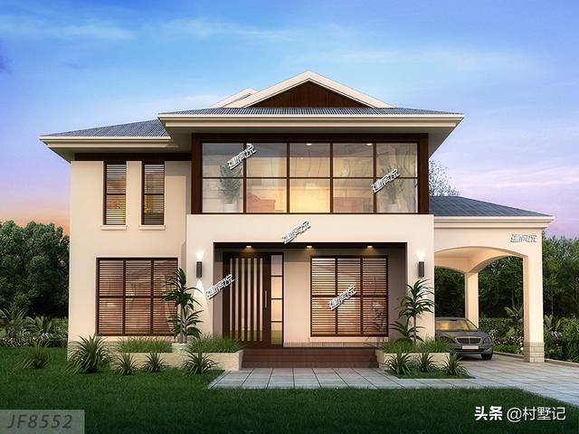 5款農村自建別墅設計圖，每款都帶車庫，二層和三層任你選擇